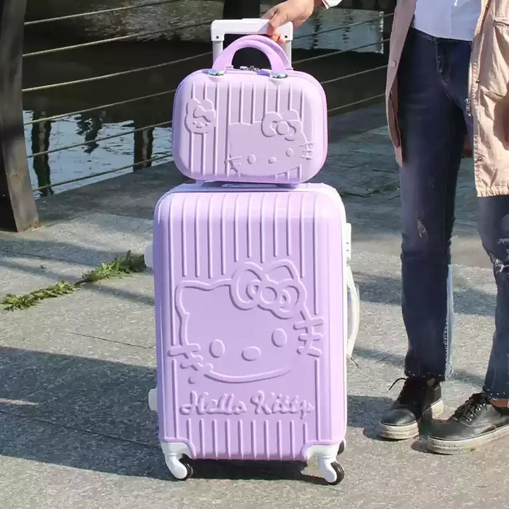 De Kyoto reiskoffer met unieke kattenprint, hardshell en lichtgewicht design voor comfortabel reizen.