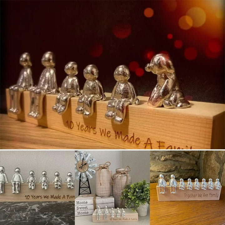 Hars sculptuur: eeuwige familierelatie. Een uniek en decoratief aandenken voor woondecoratie.