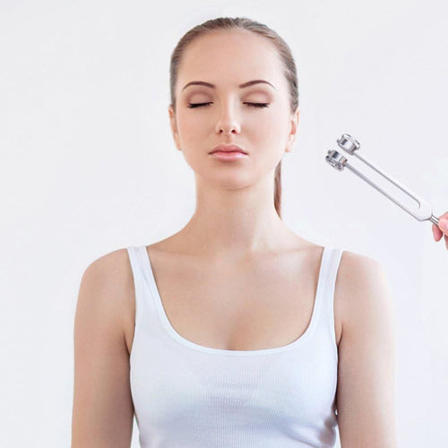 Bio-akoestische 128 Hz stemvork voor healing therapie, stressvermindering en diepe ontspanning.
