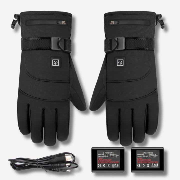 HeatGuard ultra-dunne verwarmde handschoenen voor winterse kou en outdoor activiteiten, bieden comfortabele warmte.
