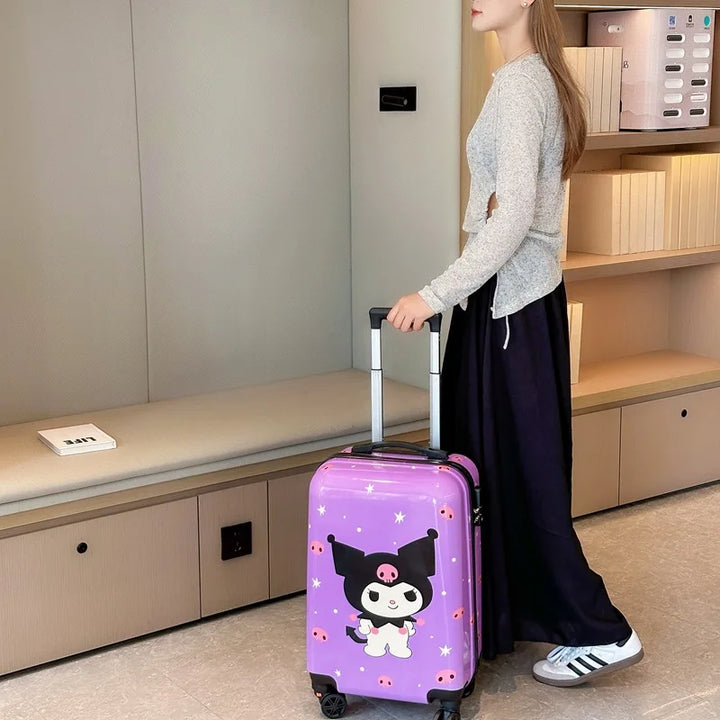 Hello Kitty & Kuromi hardshell kinderkoffer, lichtgewicht trolley voor reisbagage en handbagage van kinderen.