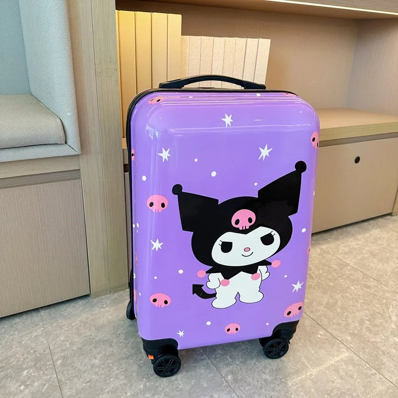 Lichtgewicht kinderkoffer Hello Kitty Kuromi, hardshell trolley voor reisbagage en een georganiseerde vakantie.