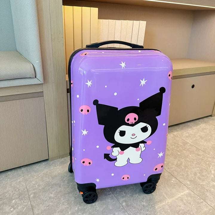 Lichtgewicht kinderkoffer Hello Kitty Kuromi, hardshell trolley voor reisbagage en een georganiseerde vakantie.