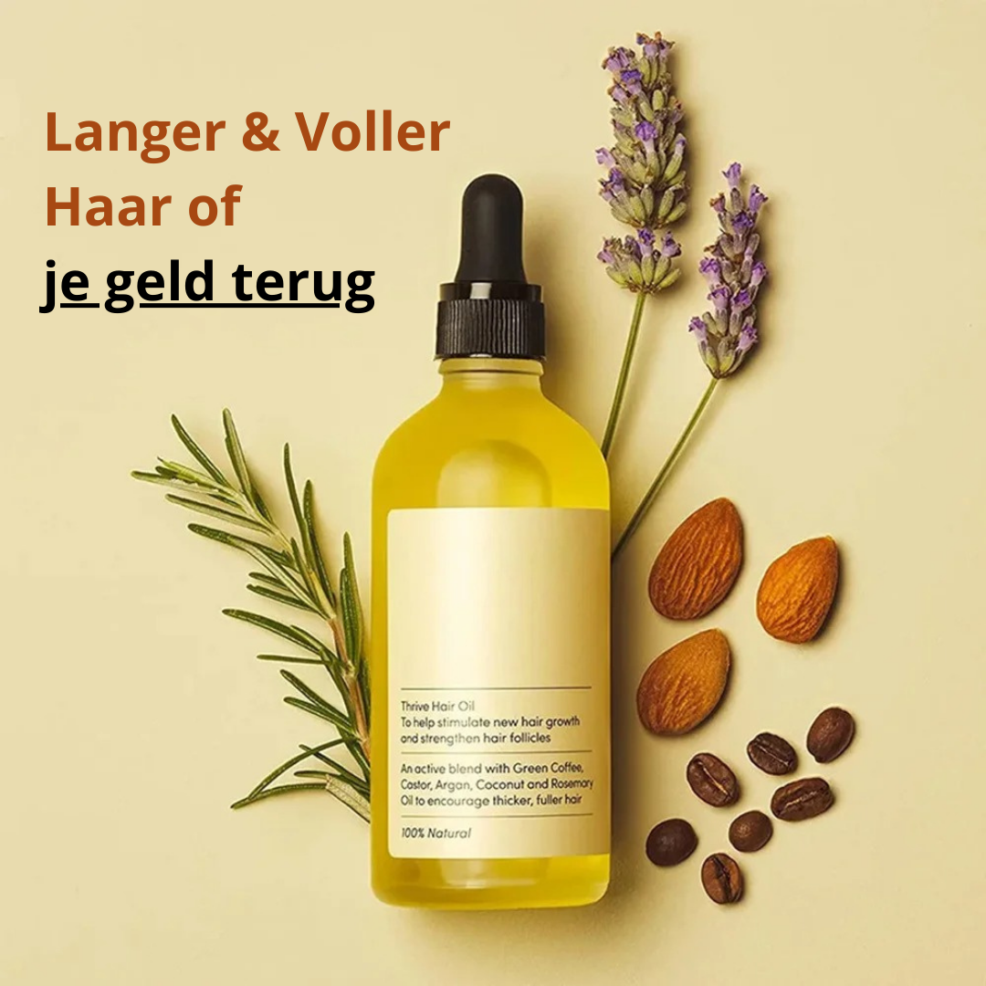 HerbGlow natuurlijke rozemarijn haarolie voor vrouwen; stimuleert haargroei, voller & sterker haar. Vegan & biologisch.