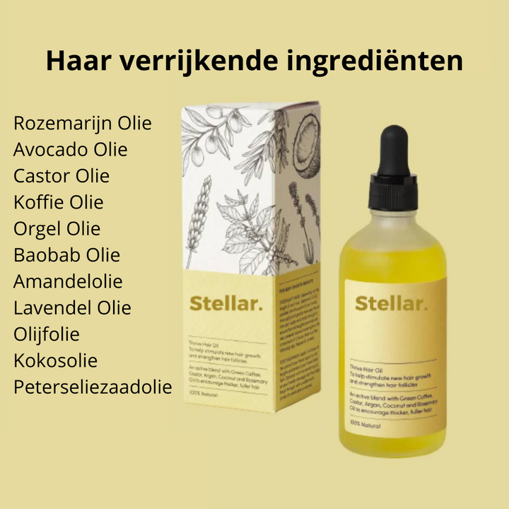 Fles HerbGlow natuurlijke rozemarijn haarolie voor haarverzorging. Bevordert gezonde haargroei en dikker, voller haar.