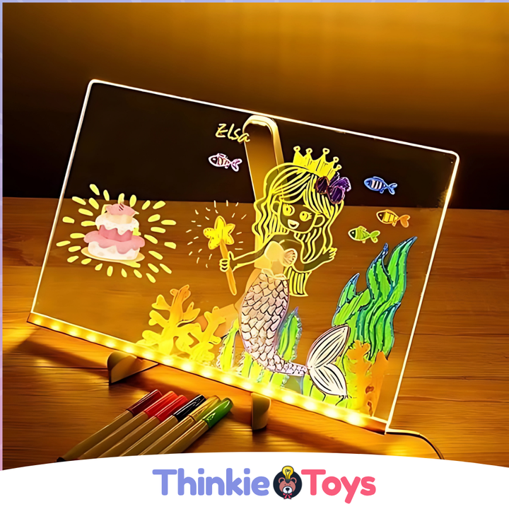 Herbruikbaar LED tekenbord voor notities & creatieve uitingen, ideaal voor kantoor, school of thuis.