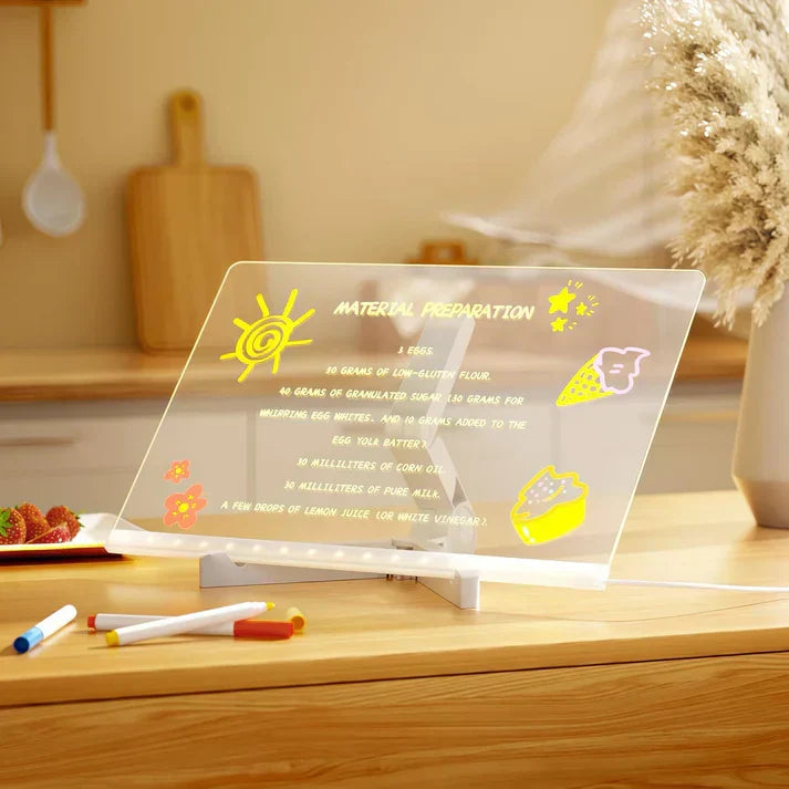 Decoratief LED tekenbord met licht, voegt een creatieve touch toe aan elke kamer, kantoor of kinderkamer.