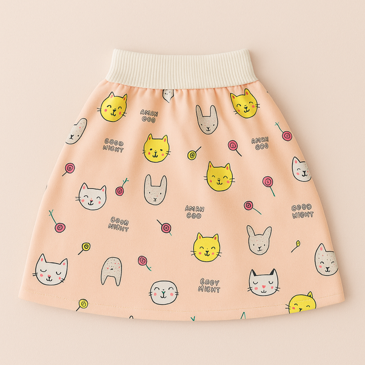 "Herbruikbare baby training pants, comfortabel en milieuvriendelijk, met schattige blauwe beertjes en roze hondjes patroon."
