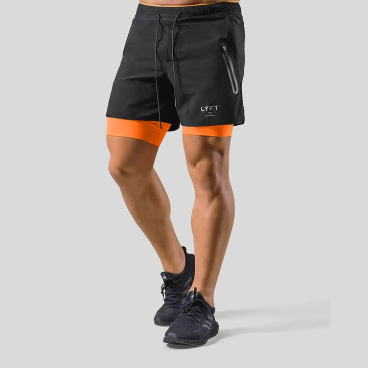 Stijlvolle heren 2-in-1 sportbroek Mauro, perfecte activewear voor hardlopen en gym.