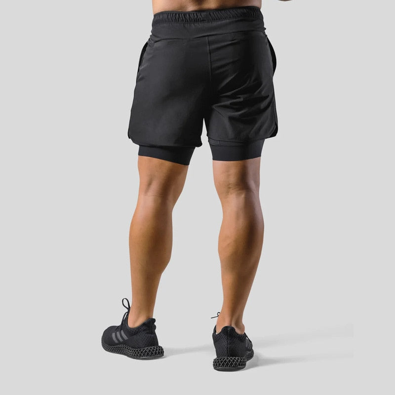 Veelzijdige heren 2-in-1 sportbroek Mauro, ideaal voor elke actieve sport of training.