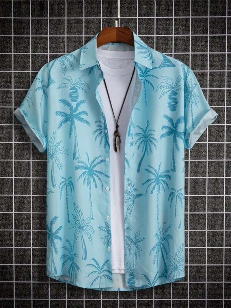 Levendig bloemenprint Hawaii overhemd, comfortabel voor strand en zomerse activiteiten.