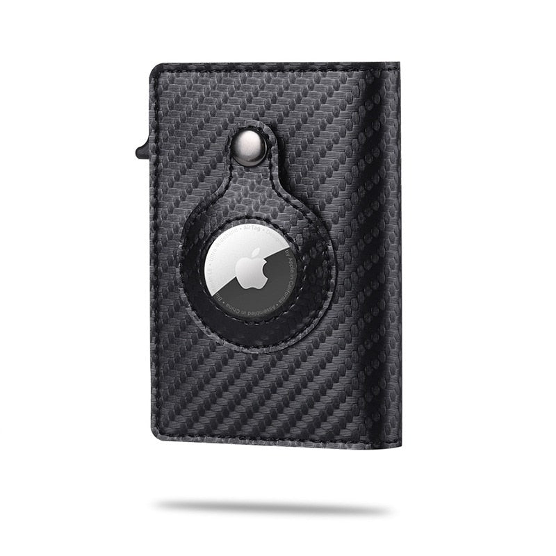 Heren Airtag portemonnee van carbon fiber; compact, stijlvol en veilig met speciaal Airtag vakje.