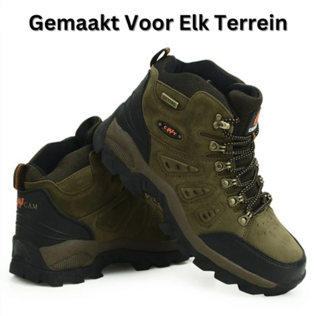 Stevige veters van heren wandelschoenen, zorgen voor optimale pasvorm en comfort tijdens actieve wandelingen.