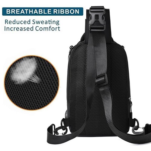 Veelzijdige heren crossbody tas, bruikbaar als dagrugzak of reis accessoire. Anti-diefstal en waterdicht.