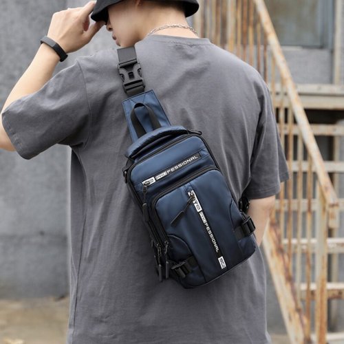 Veilige heren anti-diefstal crossbody tas met verborgen ritsen. Beschermt je essentials tegen diefstal.
