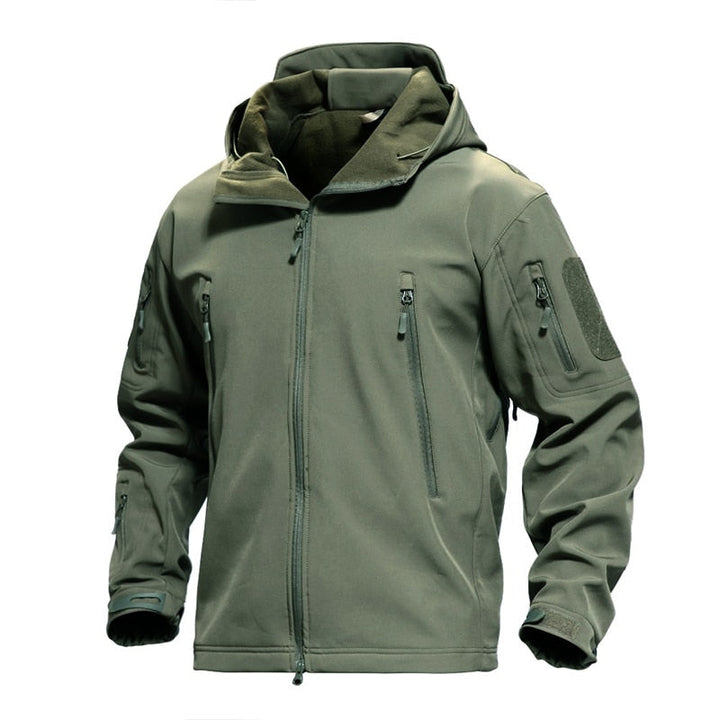 Groene heren army jas: winddicht & waterafstotend najaarsjack. Duurzame bovenkleding perfect voor de herfst.
