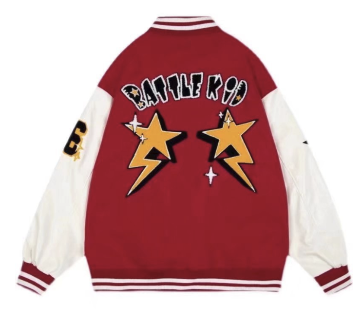 Elegant American Style heren baseballjack, effen kleur, veelzijdig voor diverse casual outfits.