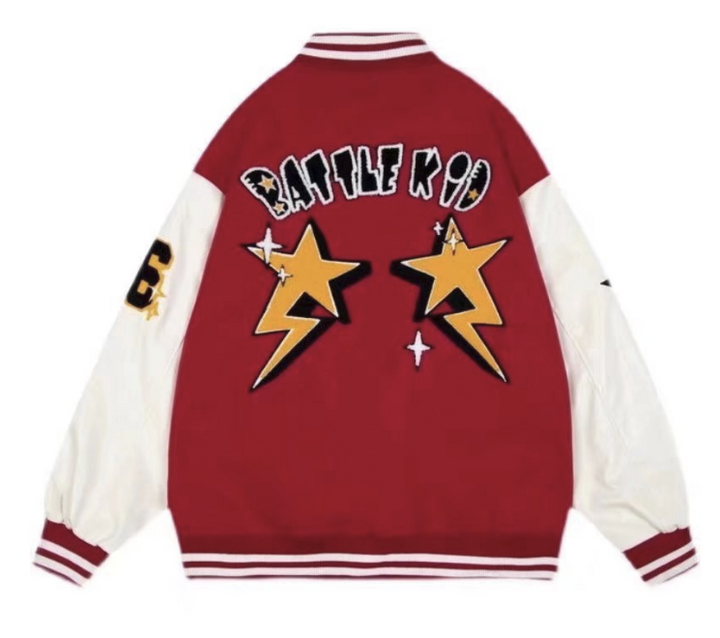 Elegant American Style heren baseballjack, effen kleur, veelzijdig voor diverse casual outfits.