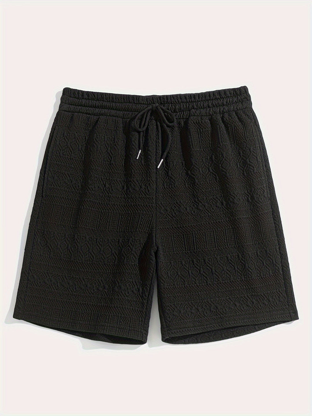 Zwarte heren zomer shorts met trekkoord, ideaal voor sport of casual vrije tijd, met comfortabele elastische tailleband.