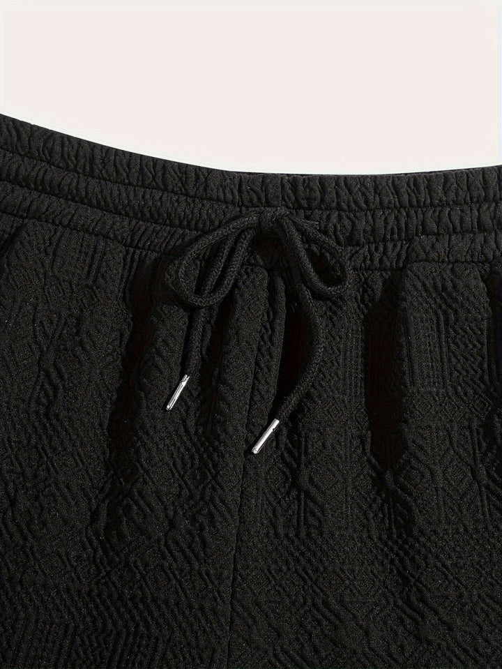 Stijlvolle heren zomer shorts Finn, zwart, comfortabel met trekkoord voor sport, vrije tijd en een basic casual look.