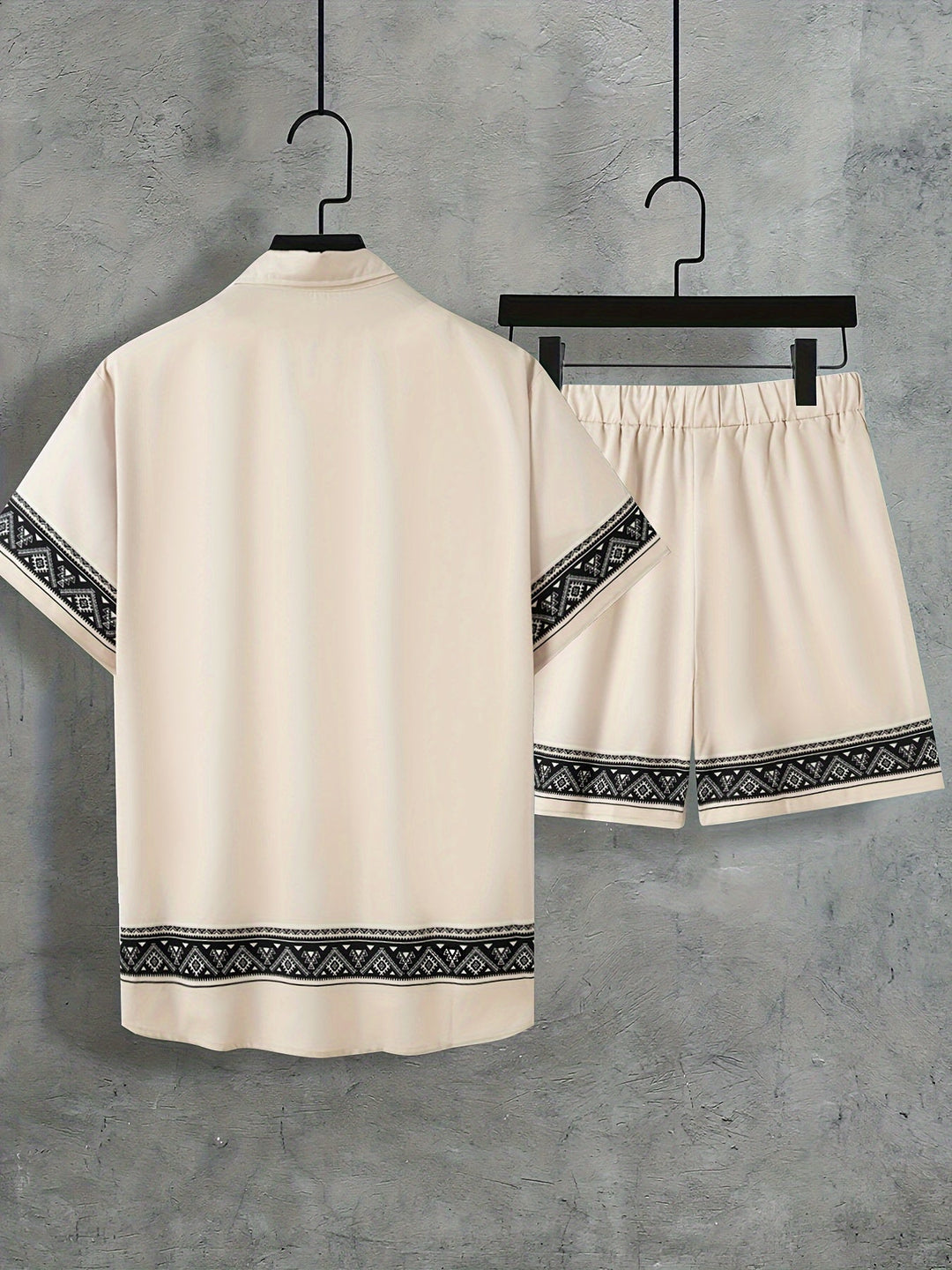 Casual heren zomerset Malik: ademend shirt en korte broek in boho-stijl, perfect voor ontspanning.
