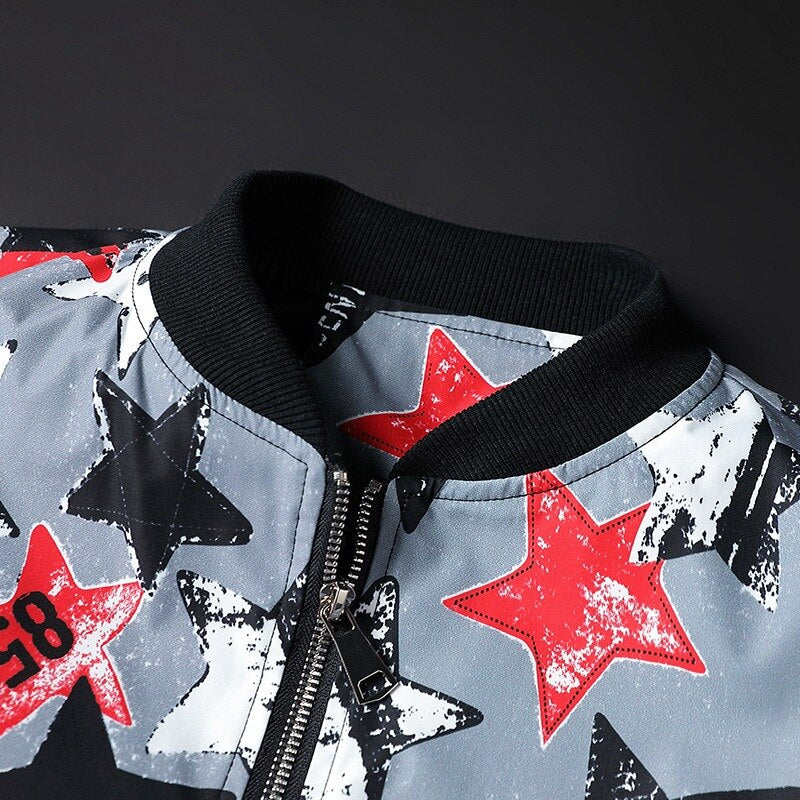 Abstract heren bomberjack Enzo, een uniek en casual jack voor de modebewuste man.