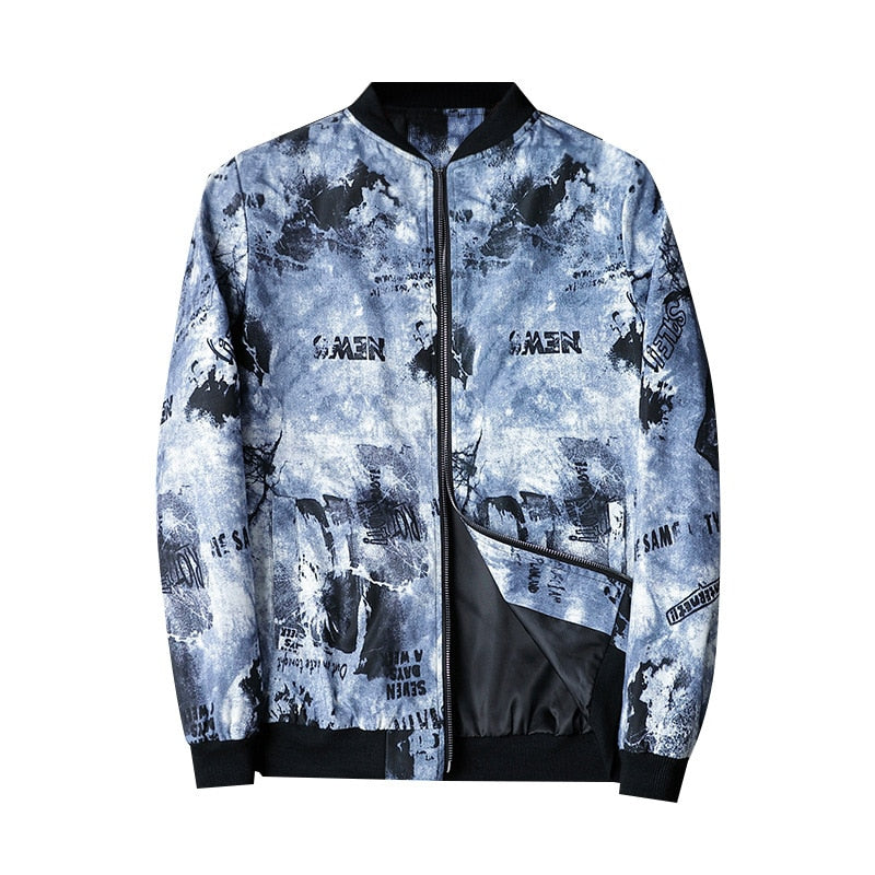 Casual heren bomberjack met abstract design, veelzijdige bovenkleding voor heren.