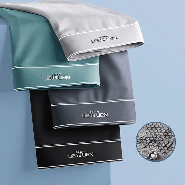 Heren onderkleding set: ademende Ice Silk boxershorts. Comfortabel en elastisch multipack voor dagelijkse frisheid.