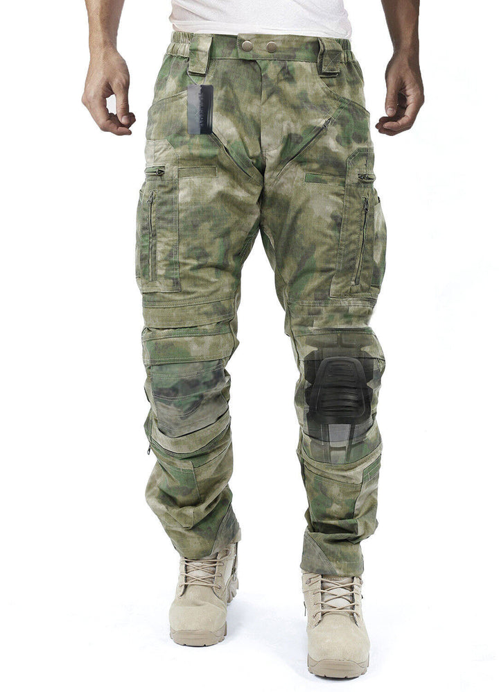 Heren werkbroek, type cargo, met kniebescherming en veel zakken, perfect voor professionele toepassingen.