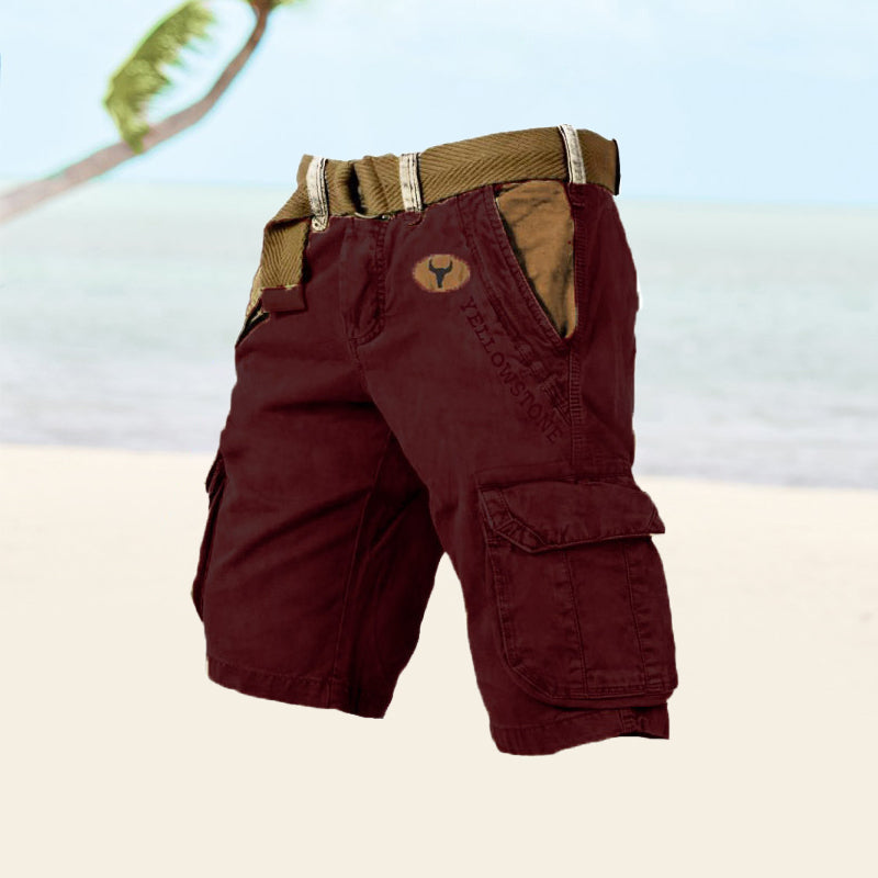 Detail van de praktische zakken op de heren cargo shorts Ethan, perfect voor al je essentials.