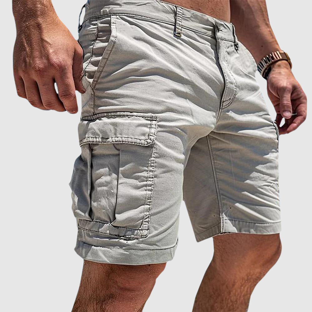 Heren cargo shorts, knielengte. Comfortabele casual korte broek heren, verkrijgbaar in groen, zwart, beige.