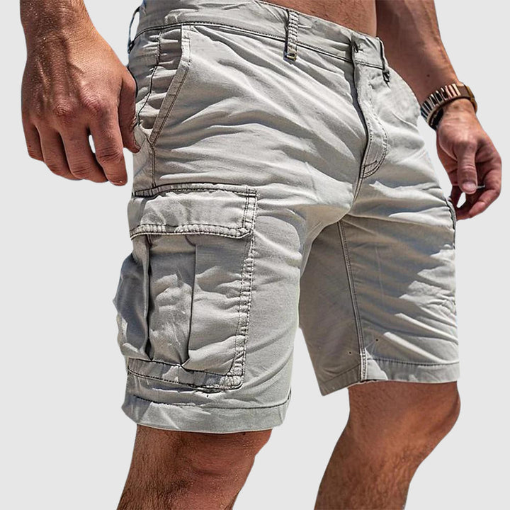 Heren cargo shorts, knielengte. Comfortabele casual korte broek heren, verkrijgbaar in groen, zwart, beige.