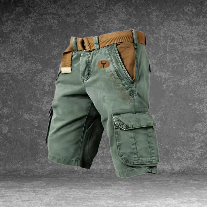 Praktische heren cargo shorts met zijzakken, functioneel voor outdoor kleding en reizen.