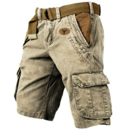Duurzame heren cargo shorts, geschikt voor avontuurlijke reizen, outdoor en zomerse activiteiten.