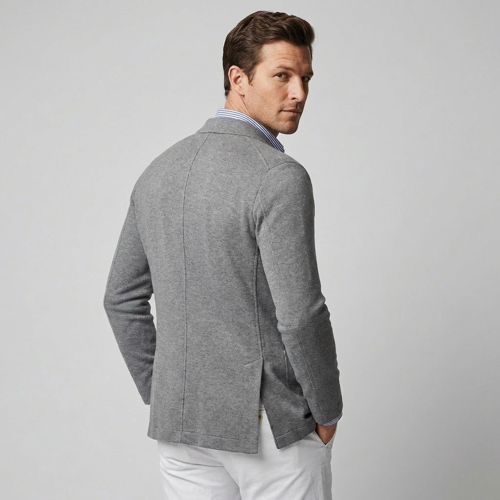 Veelzijdige heren blazer, smart casual stijl met klepzakken en knoopsluiting.