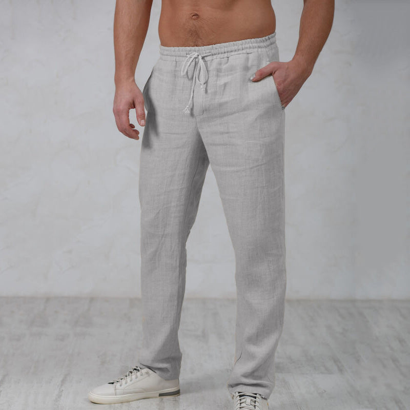 Stijlvolle grijze heren broek, ademend en casual. Perfecte ontspannen pasvorm voor dagelijks gebruik.