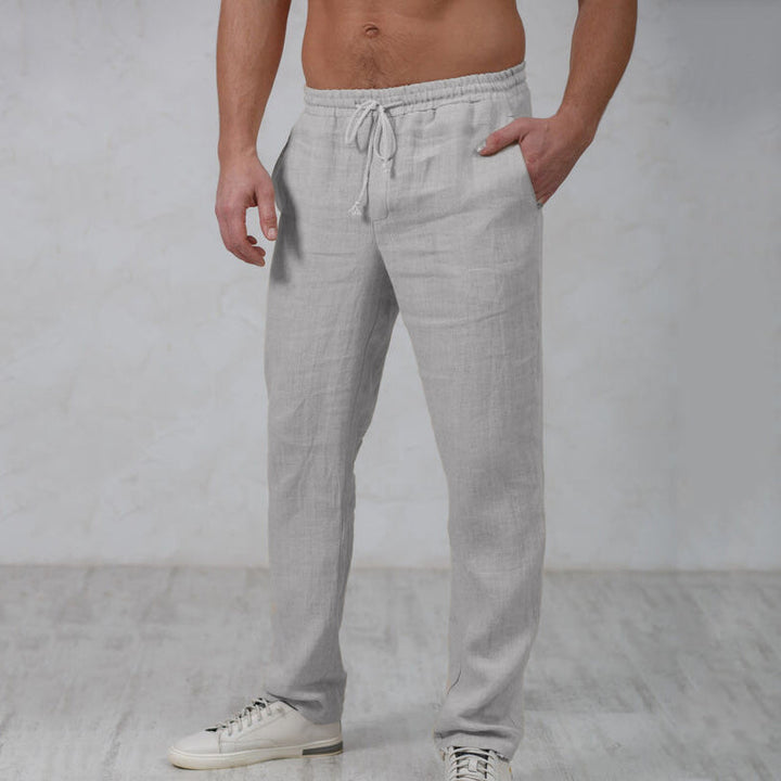 Stijlvolle grijze heren broek, ademend en casual. Perfecte ontspannen pasvorm voor dagelijks gebruik.