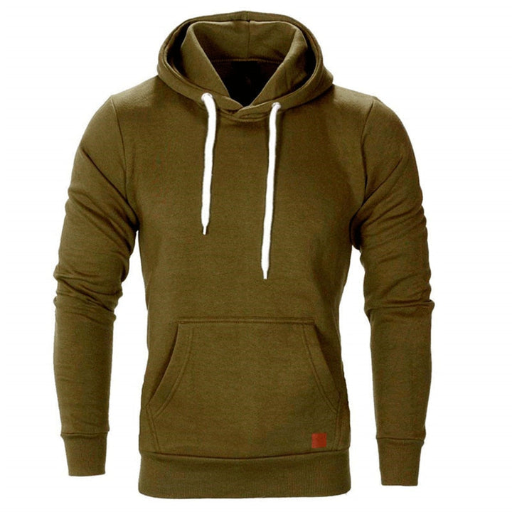 Veelzijdige herenhoodie met trekkoord en buidelzak, perfect als comfortabele trui voor elk seizoen.