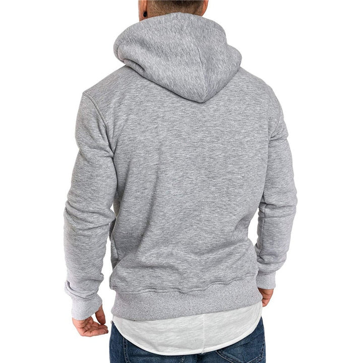 Stijlvol trekkoord op een herenhoodie, comfortabel sweatshirt voor een relaxte look.