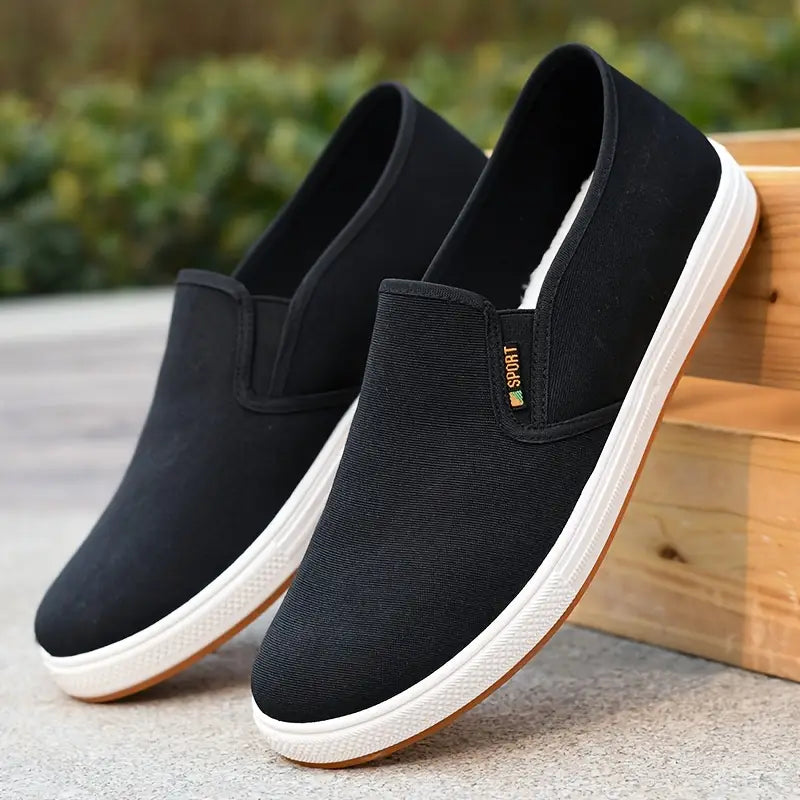 Heren casual instapschoenen, comfortabele zwarte loafers voor dagelijks gebruik, slip-on stijlvolle herenschoenen.