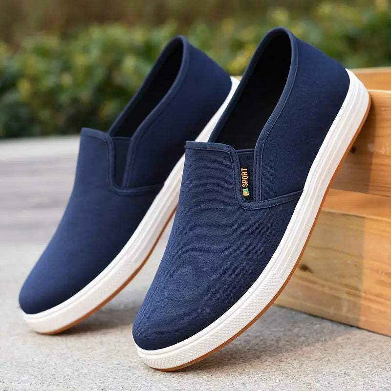Stijlvolle blauwe heren instapschoenen, casual loafers voor comfort en mode, veelzijdige slip-on schoenen.
