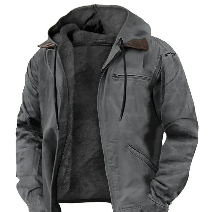 Stijlvolle heren casual jas met capuchon. Comfortabele bovenkleding, ideaal voor elk seizoen en dagelijks draagcomfort.