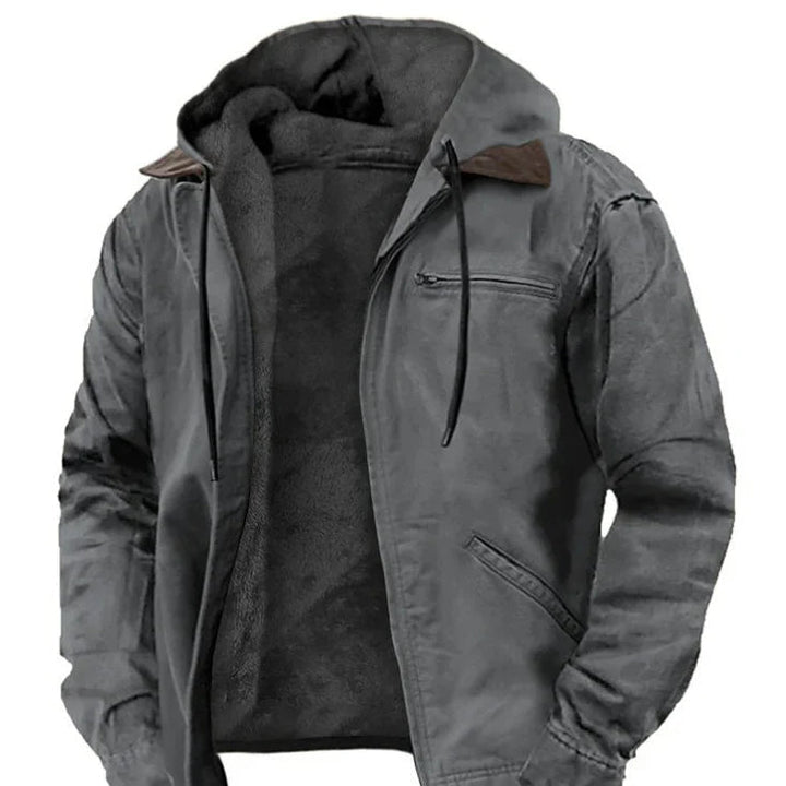 Stijlvolle heren casual jas met capuchon. Comfortabele bovenkleding, ideaal voor elk seizoen en dagelijks draagcomfort.