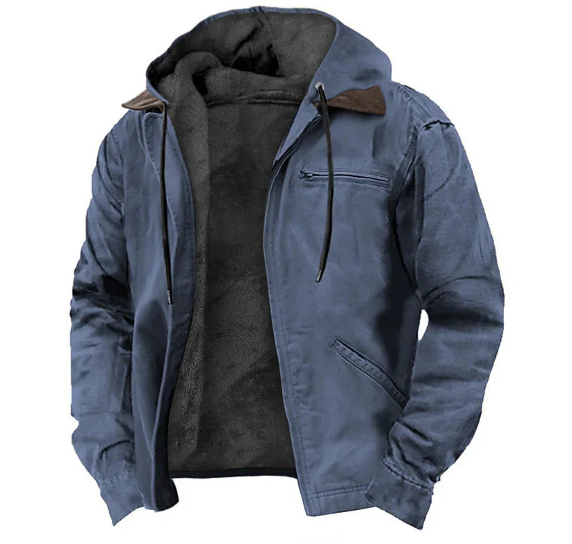 Comfortabele heren casual jas met capuchon. Ideaal als lente- of najaarsjas, perfect voor een stijlvolle dagelijkse look.