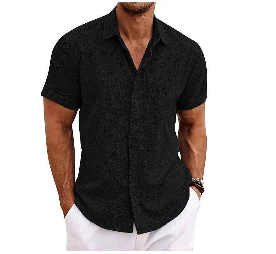 Heren casual overhemd met korte mouwen Hoymans, relaxte pasvorm, ideaal zomershirt voor mannen. Stijlvolle mannenmode.