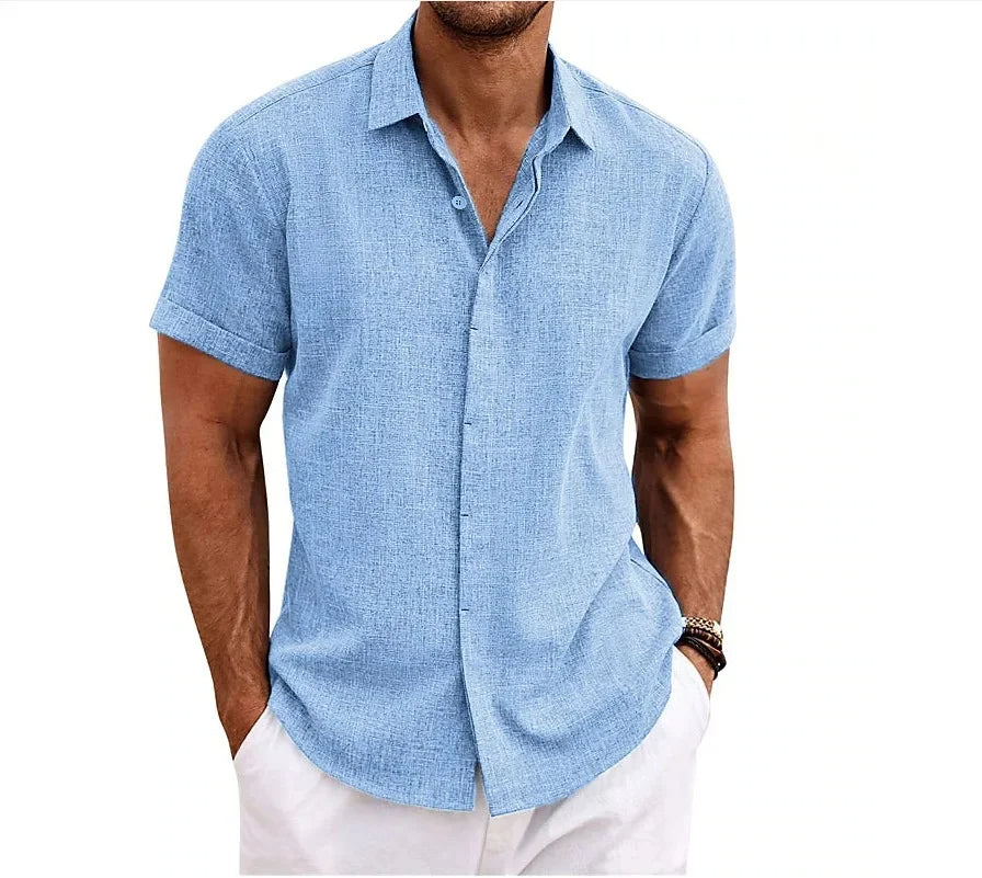 Stijlvol heren zomershirt Hoymans, casual overhemd met korte mouwen, comfortabele stof. Perfecte mannenmode.