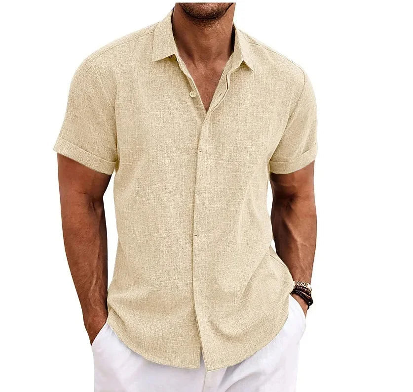 Lichtgewicht Hoymans heren casual overhemd, korte mouwen, relaxte pasvorm, perfect zomershirt voor mannenmode.
