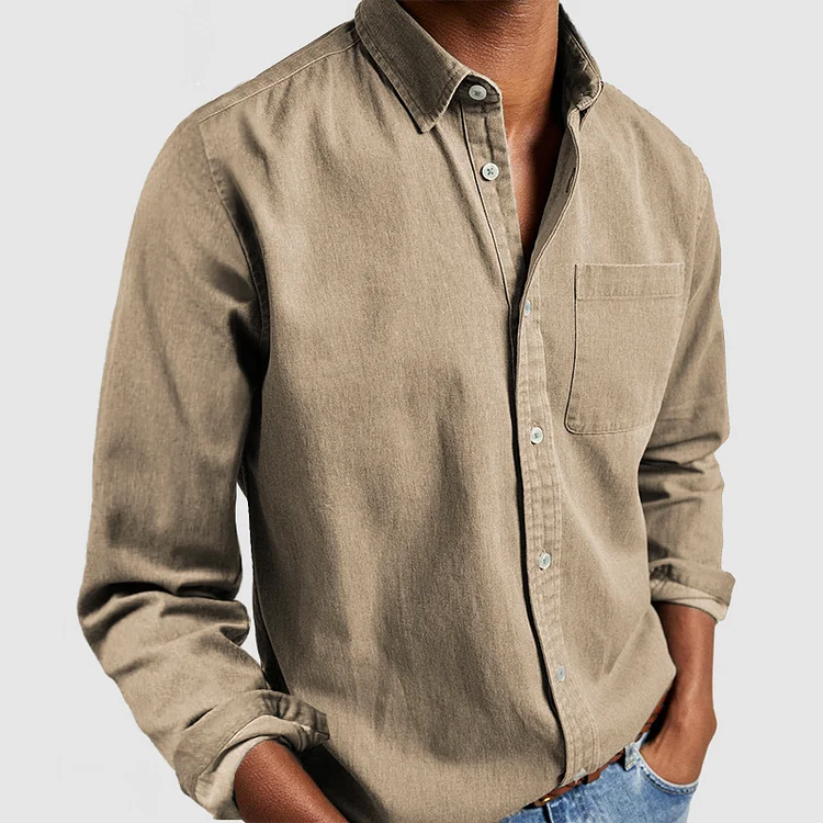 Stijlvol heren casual shirt met lange mouwen in regular fit, diverse kleuren.