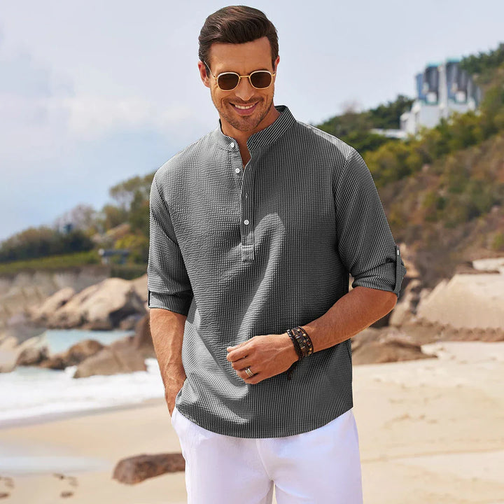Luxe casual heren overhemd, comfortabel en modieus. Ideaal voor een stijlvolle, dagelijkse outfit.