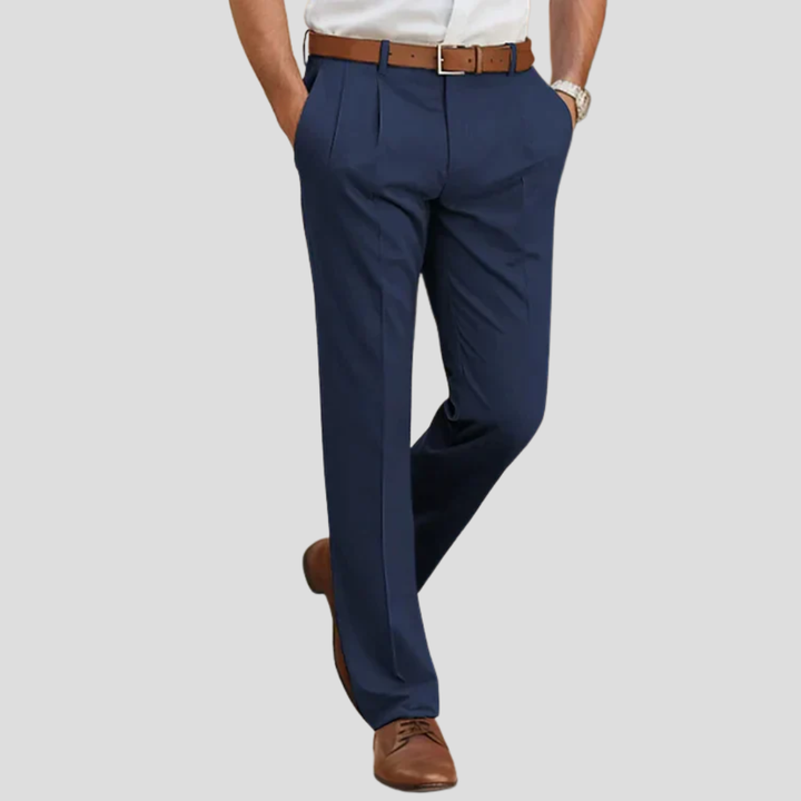 Rechte pijp heren casual zakelijke broek, comfortabel katoenmix, stijlvol en veelzijdig voor dagelijks gebruik.